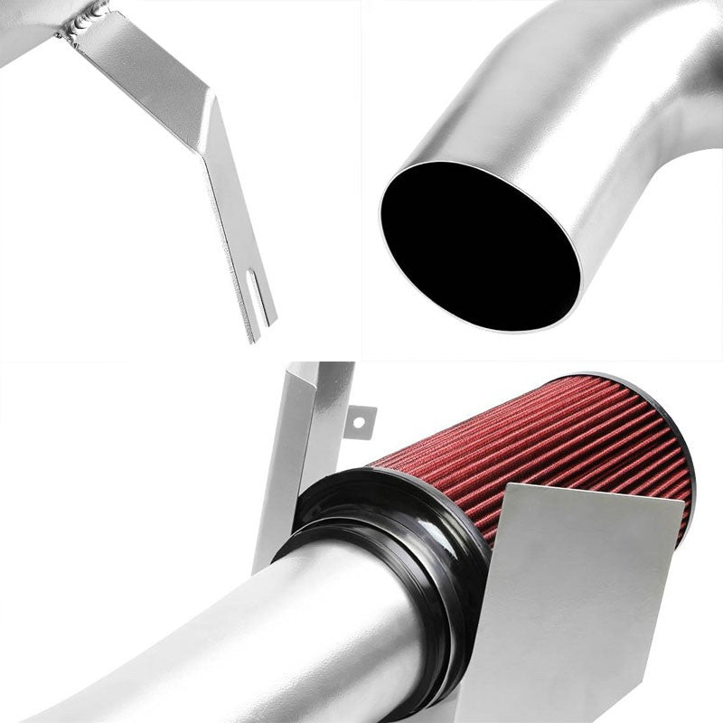 Cold Air Intake Polish Pipe/Red Fitler+Heat Shield For 97-99 Dakota/Durango V8-Performance-BuildFastCar