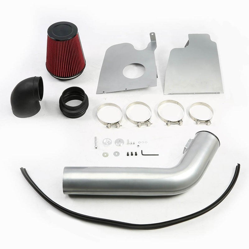 Cold Air Intake Kit Silver Pipe+Filter+Heat Shield For Ford 04-08 F-150 V8 5.4L-Performance-BuildFastCar