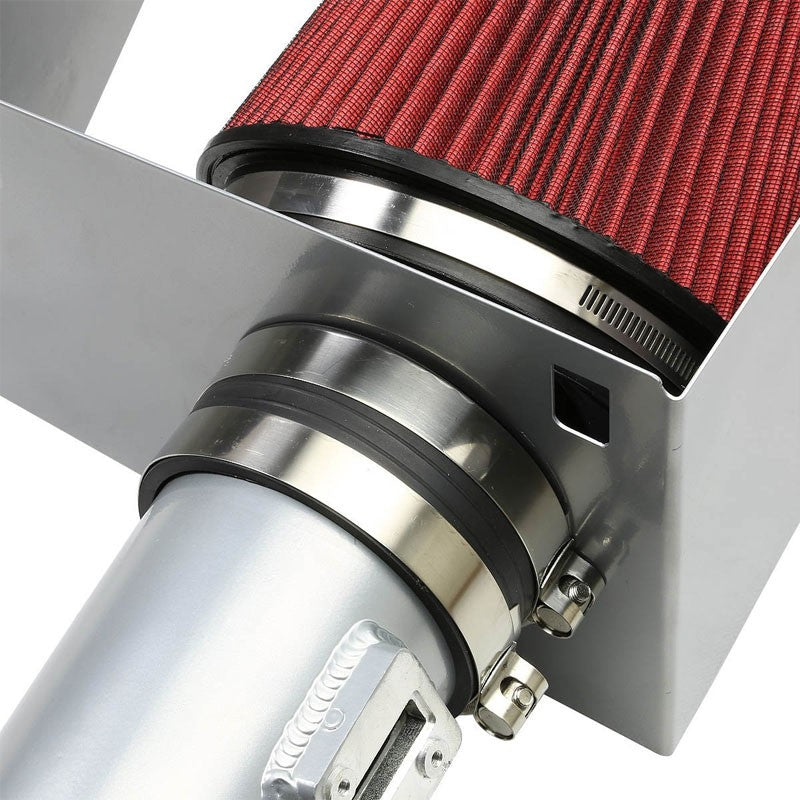 Cold Air Intake Kit Silver Pipe+Filter+Heat Shield For Ford 09-10 F-150 V8 5.4L-Performance-BuildFastCar