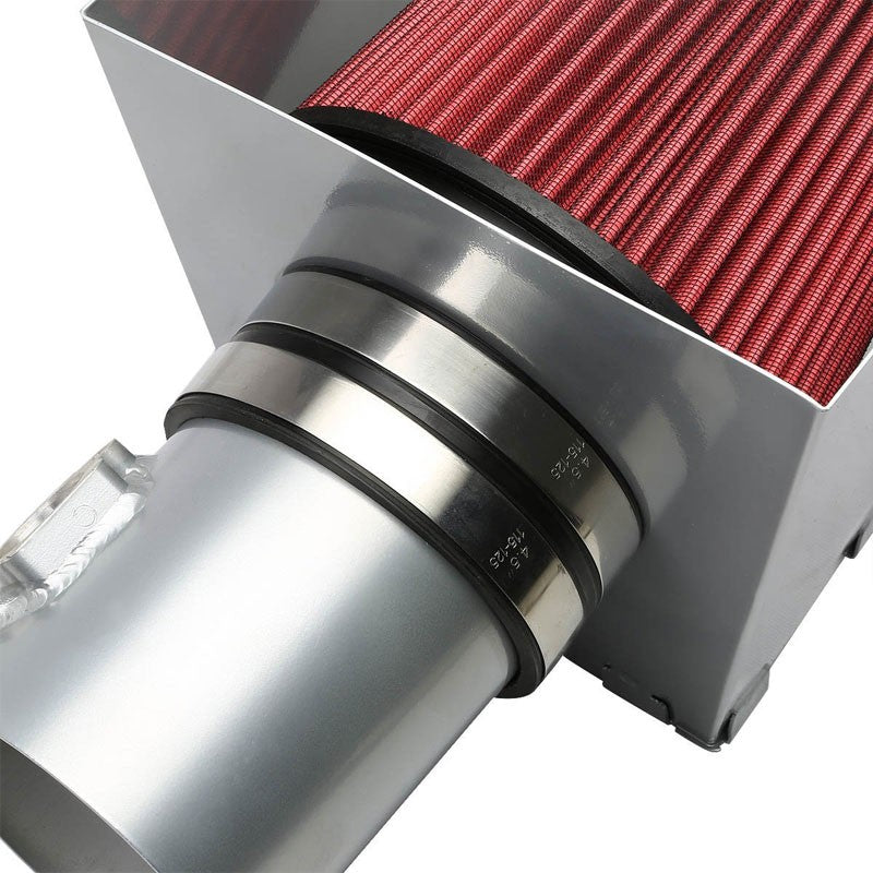 Silver Cold Air Intake+Heat Shield For Ford 08-10 F250/F350/F450 6.4L V8 Diesel-Performance-BuildFastCar