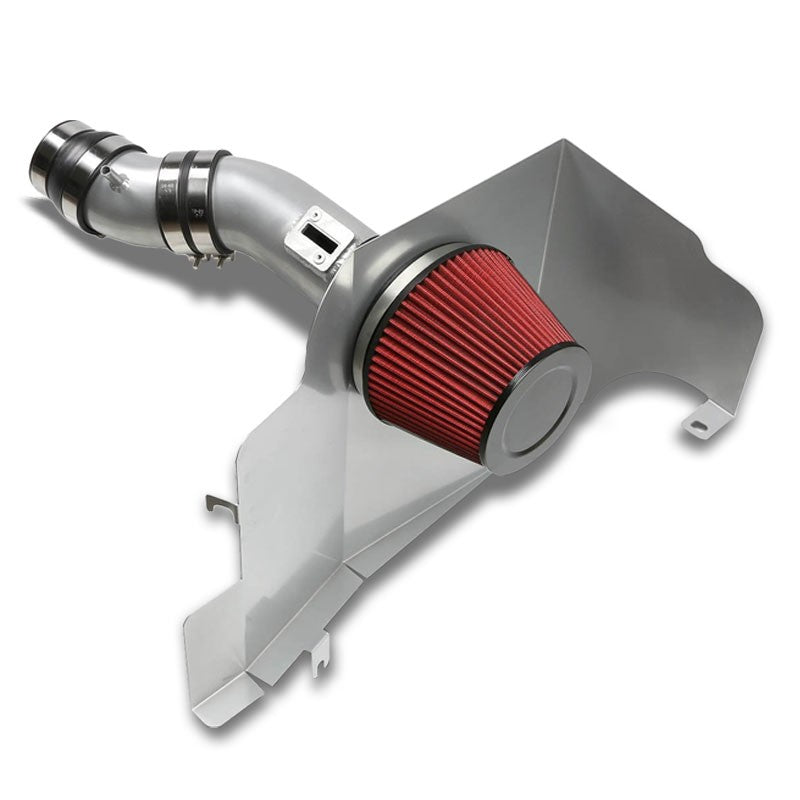 Cold Air Intake Kit Silver Pipe+Filter+Heat Shield For Ford 11-14 Mustang Base V-Performance-BuildFastCar