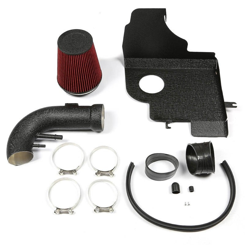 Cold Air Intake Kit Black Pipe+Filter+Heat Shield For Ford 11-14 Mustang GT V8-Performance-BuildFastCar