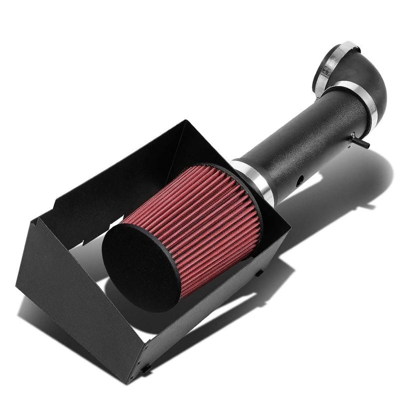 Black Air Intake Aluminum Piping+Heat Shield For Jeep 06-10 Grand Cherokee V8-Performance-BuildFastCar