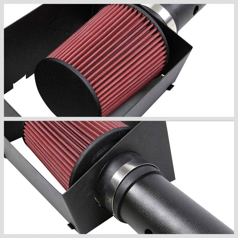 Black Air Intake Aluminum Piping+Heat Shield For Jeep 06-10 Grand Cherokee V8-Performance-BuildFastCar