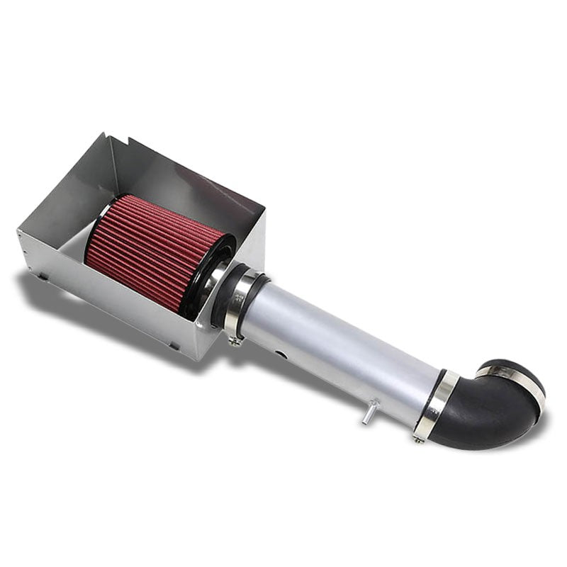Silver Air Intake Aluminum Piping+Heat Shield For Jeep 06-10 Grand Cherokee-Performance-BuildFastCar