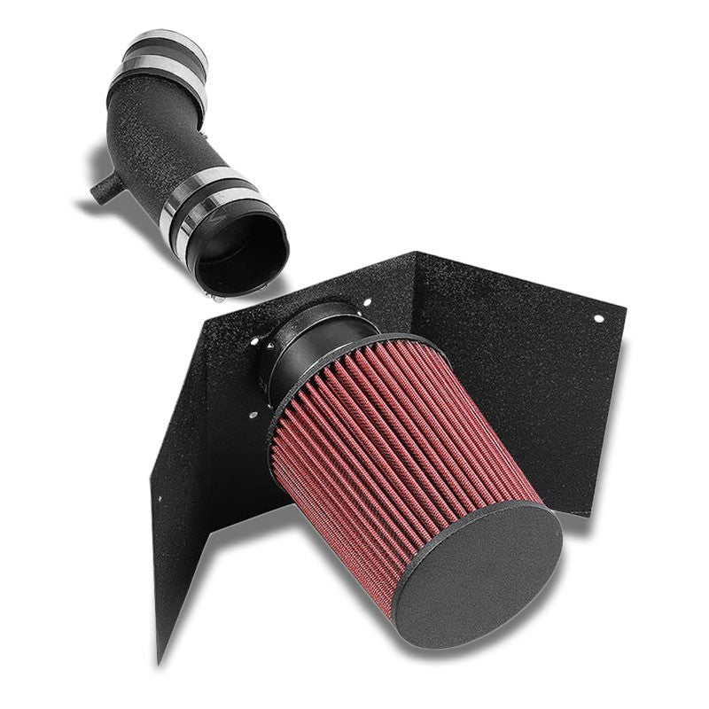 Black Air Intake Aluminum Piping+Heat Shield For Lincoln 03-05 Aviator 4.6L V8-Performance-BuildFastCar