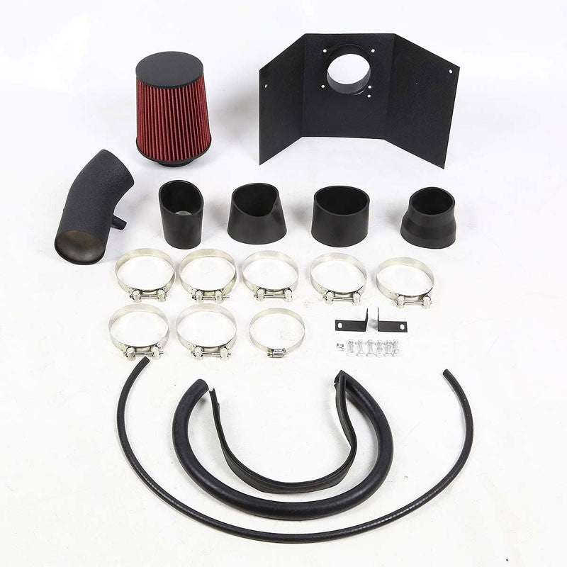 Black Air Intake Aluminum Piping+Heat Shield For Lincoln 03-05 Aviator 4.6L V8-Performance-BuildFastCar