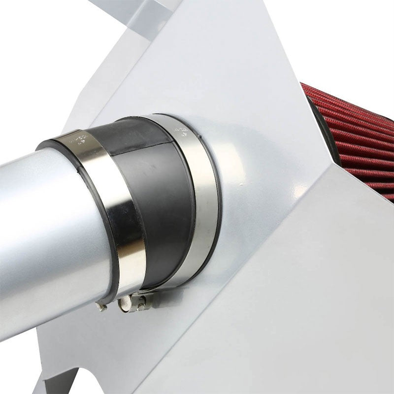 Cold Air Intake Kit Silver Pipe+Heat Shield For Dodge 03-07 Ram 25/3500 L6 Diese-Performance-BuildFastCar