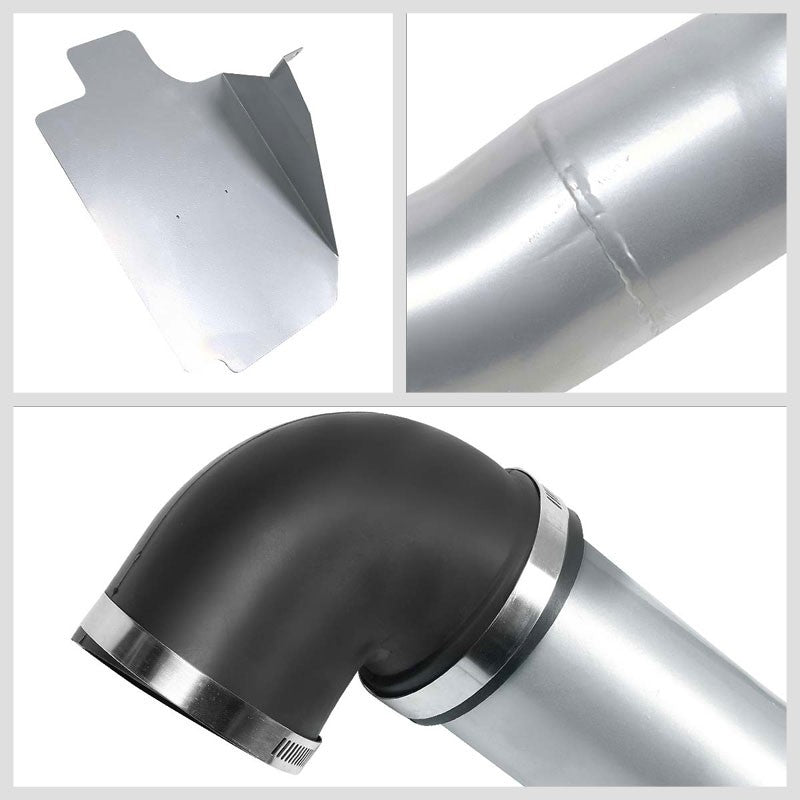 Silver Air Intake Aluminum Piping+Heat Shield For Chevy 98-03 S10/GMC Sonoma-Performance-BuildFastCar