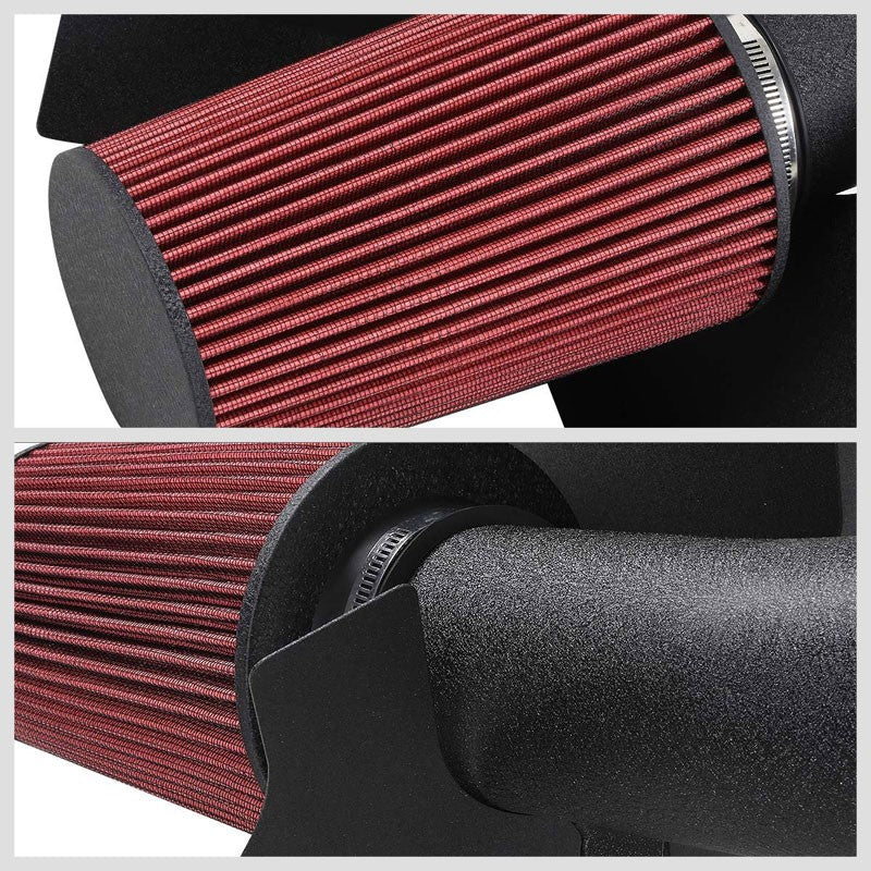Black Air Intake Aluminum Piping+Heat Shield For GMC 01-04 Sierra/Silverado-Performance-BuildFastCar
