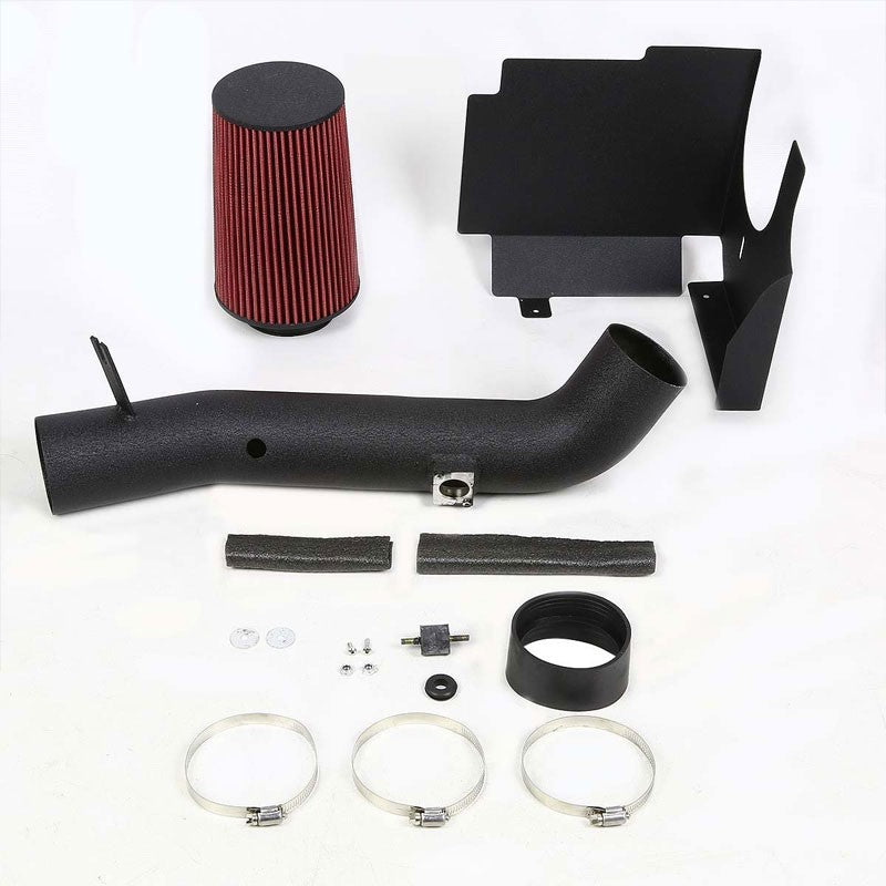 Black Air Intake Aluminum Piping+Heat Shield For GMC 01-04 Sierra/Silverado-Performance-BuildFastCar