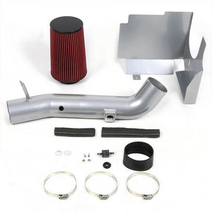 Silver Air Intake Aluminum Piping+Heat Shield For GMC 01-04 Sierra/Silverado-Performance-BuildFastCar