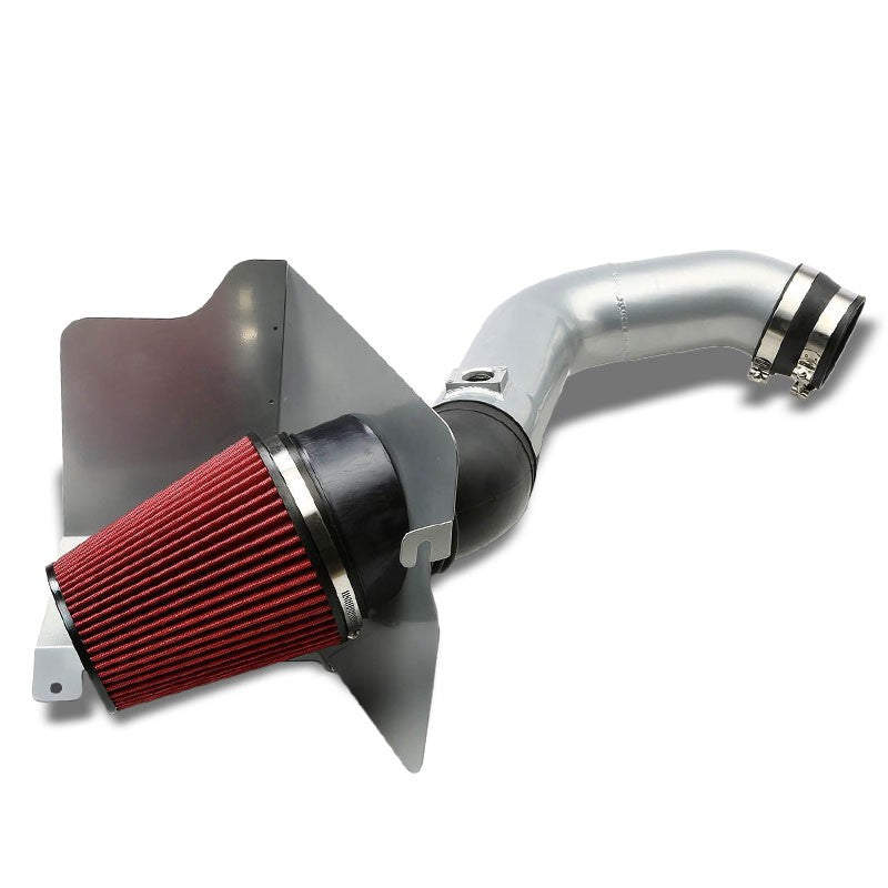 Cold Air Intake Kit Silver Pipe+Heat Shield For Chevy 04-05 Silverado 2500 HD V8-Performance-BuildFastCar