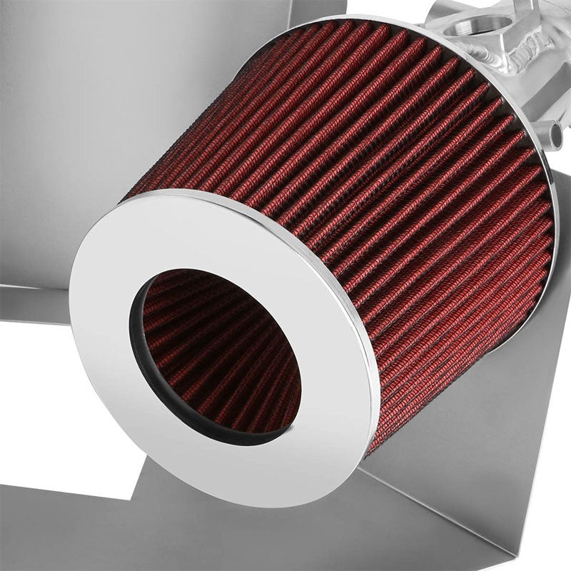 Cold Air Intake Polish Pipe/Red Fitler+Heat Shield For 02-06 Camry/Solara 2.4L-Performance-BuildFastCar
