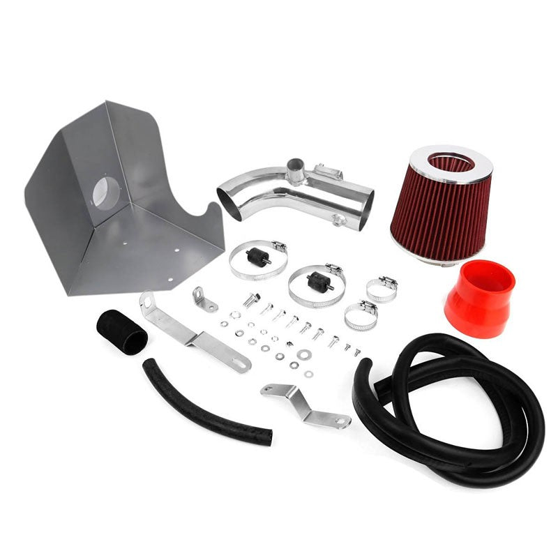 Cold Air Intake Polish Pipe/Red Filter+Heat Shield For Toyota 07-09 Camry 2.4L-Performance-BuildFastCar