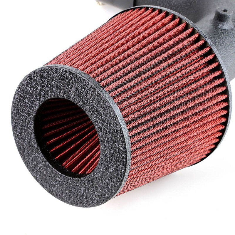 Cold Air Intake Black Pipe/Red Filter+Heat Shield For 10-14 A3/Golf/Jetta/Passat-Performance-BuildFastCar