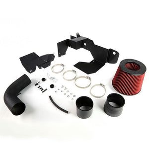 Cold Air Intake Black Pipe/Red Filter+Heat Shield For 10-14 A3/Golf/Jetta/Passat-Performance-BuildFastCar