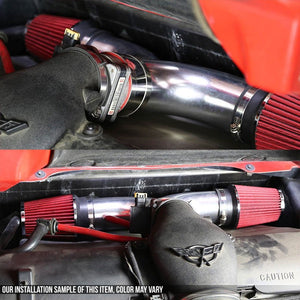 Dual Shortram Air Intake Polish Pipe+Red Filter for Dodge 00-09 Dakota/Durango-Performance-BuildFastCar