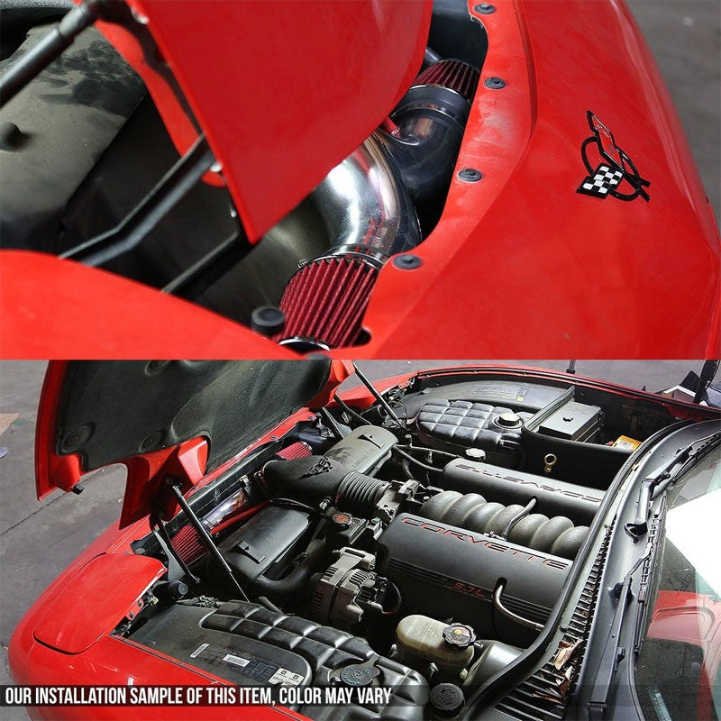 Dual Shortram Air Intake Polish Pipe+Red Filter for Dodge 00-09 Dakota/Durango-Performance-BuildFastCar