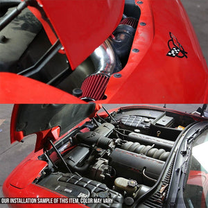 Dual Shortram Air Intake Pipe+ Red Filter for Chevy 97-04 Corvette C5 LS1/LS6-Performance-BuildFastCar