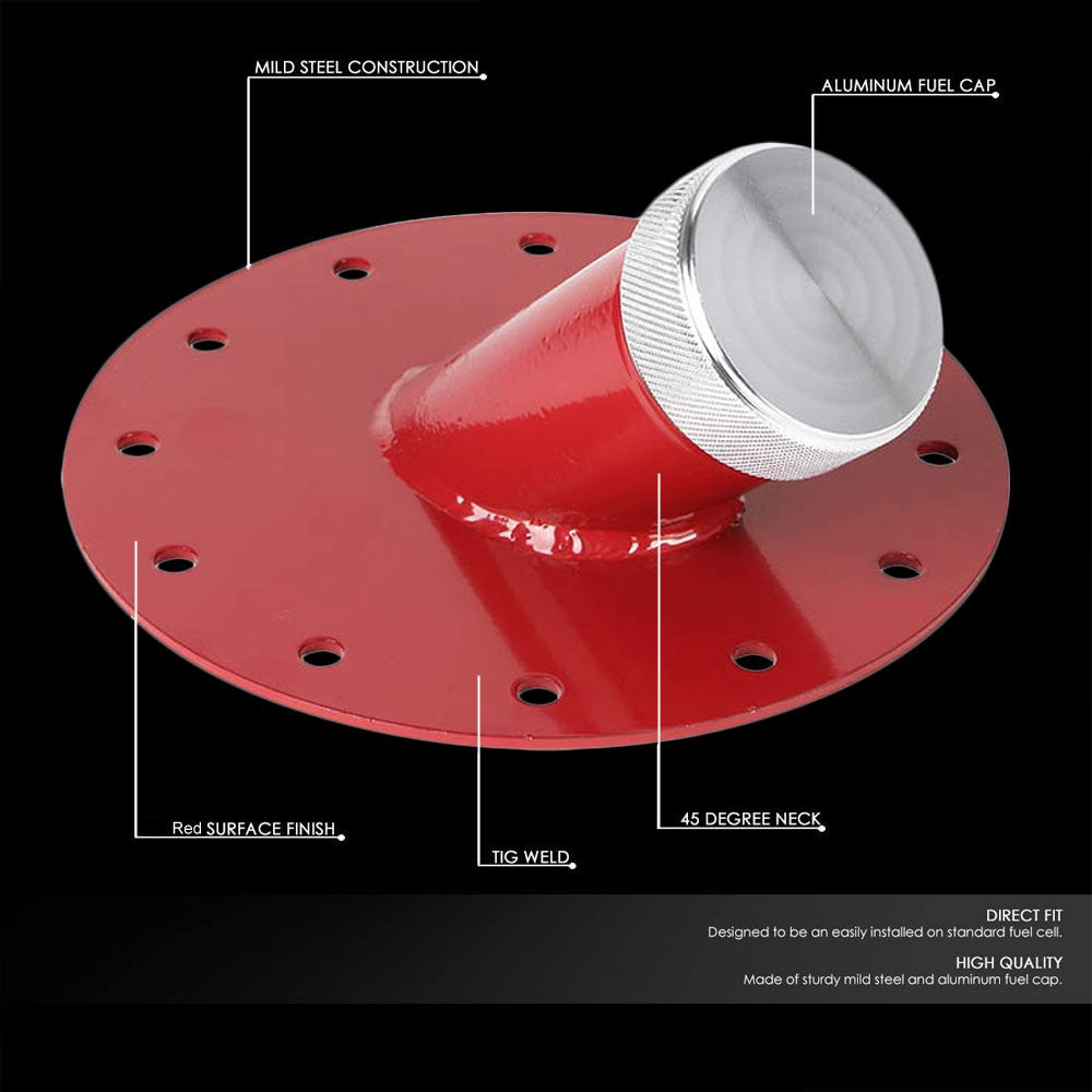 Red 45 Degree Neck Angle Fuel Cell Gas Tank Fuller Neck Valve w/Cap Fast Fill