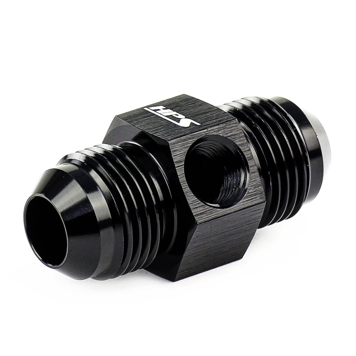 HPS AN Male to Male AN Adapter Fitting, Straight, 1/8" NPT Female Port, -12AN, Black Aluminum