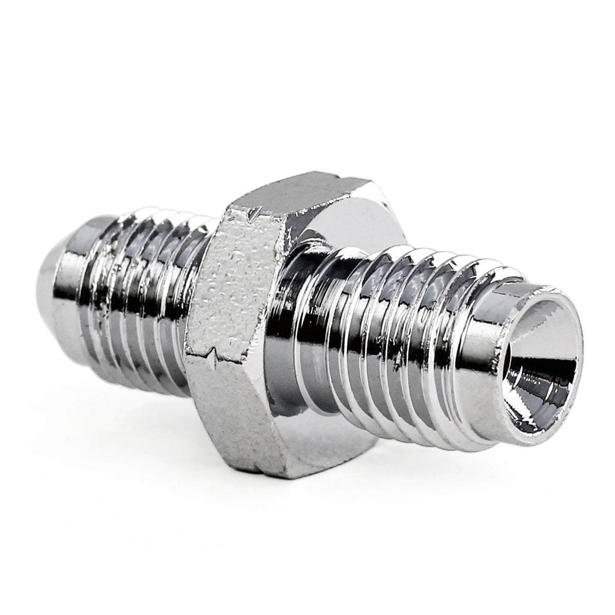 HPS AN Male to Metric Adapter Fitting, Straight, AN -3 to M10x1.25, Silver Steel