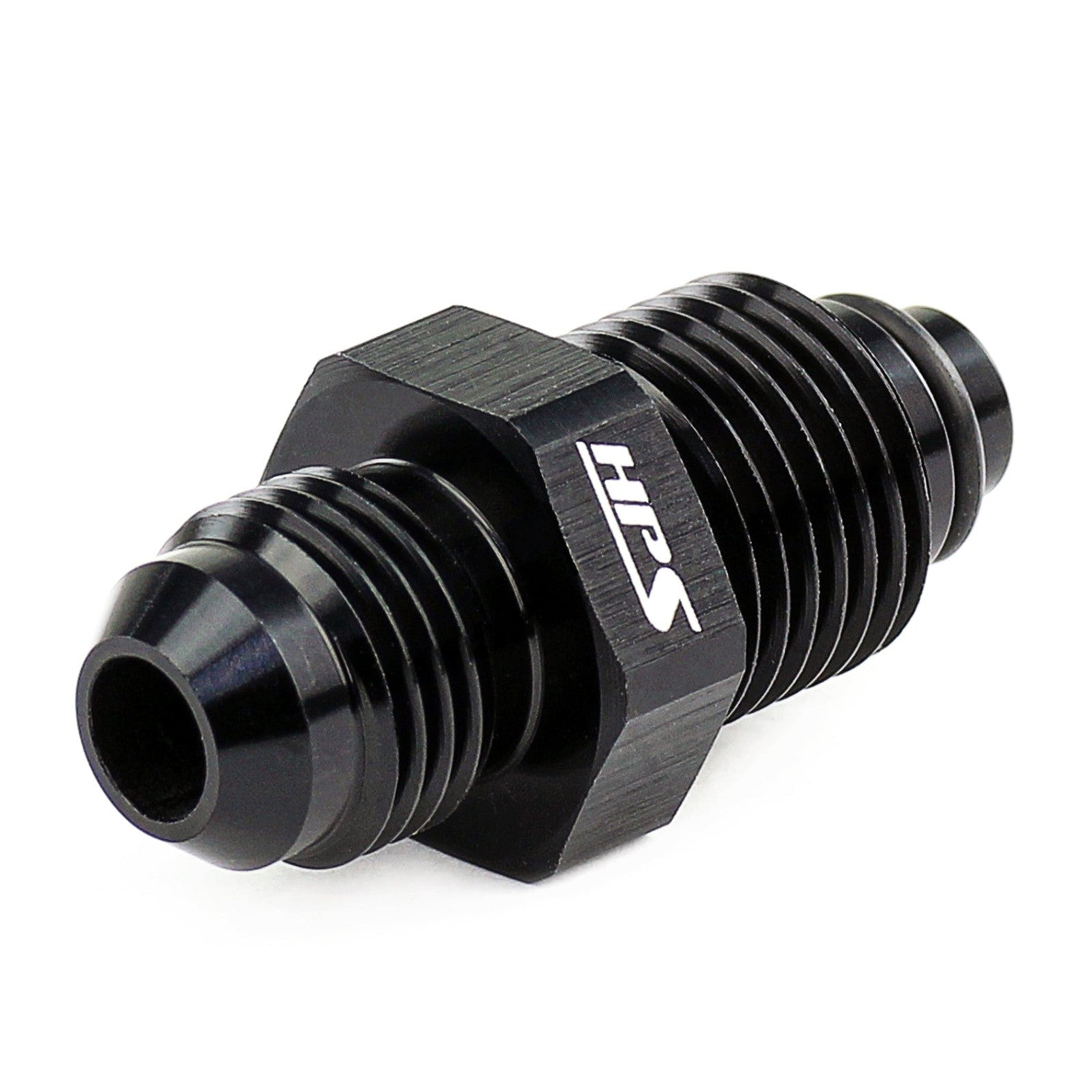 HPS AN Male to Inverted Flare Male Power Steering Adapter [Straight] [AN -6 to 11/16-18] (Aluminum, Black)