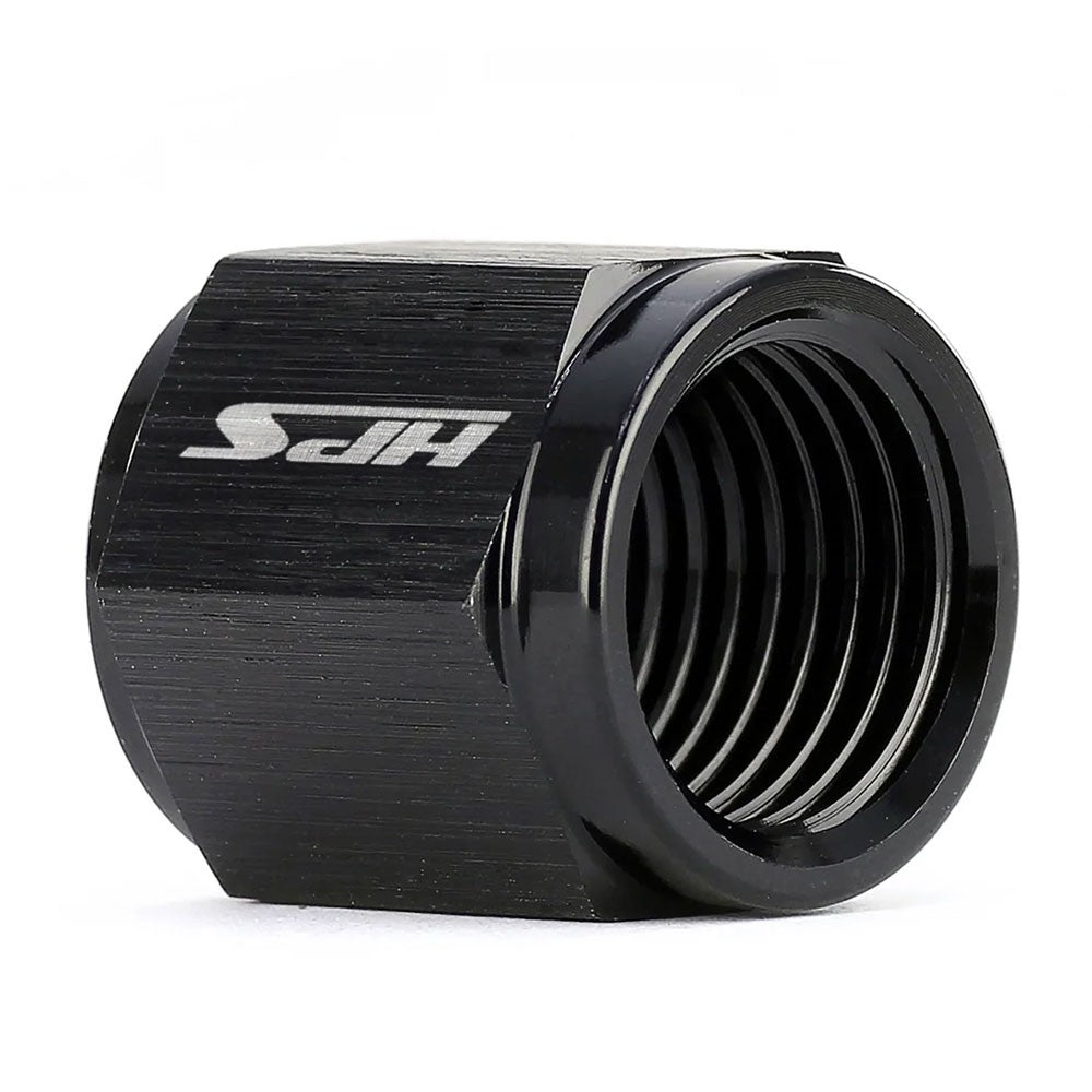 HPS Hard Line AN Tube Nut Sleeves (Open Ended Female), AN -12, Black Aluminum