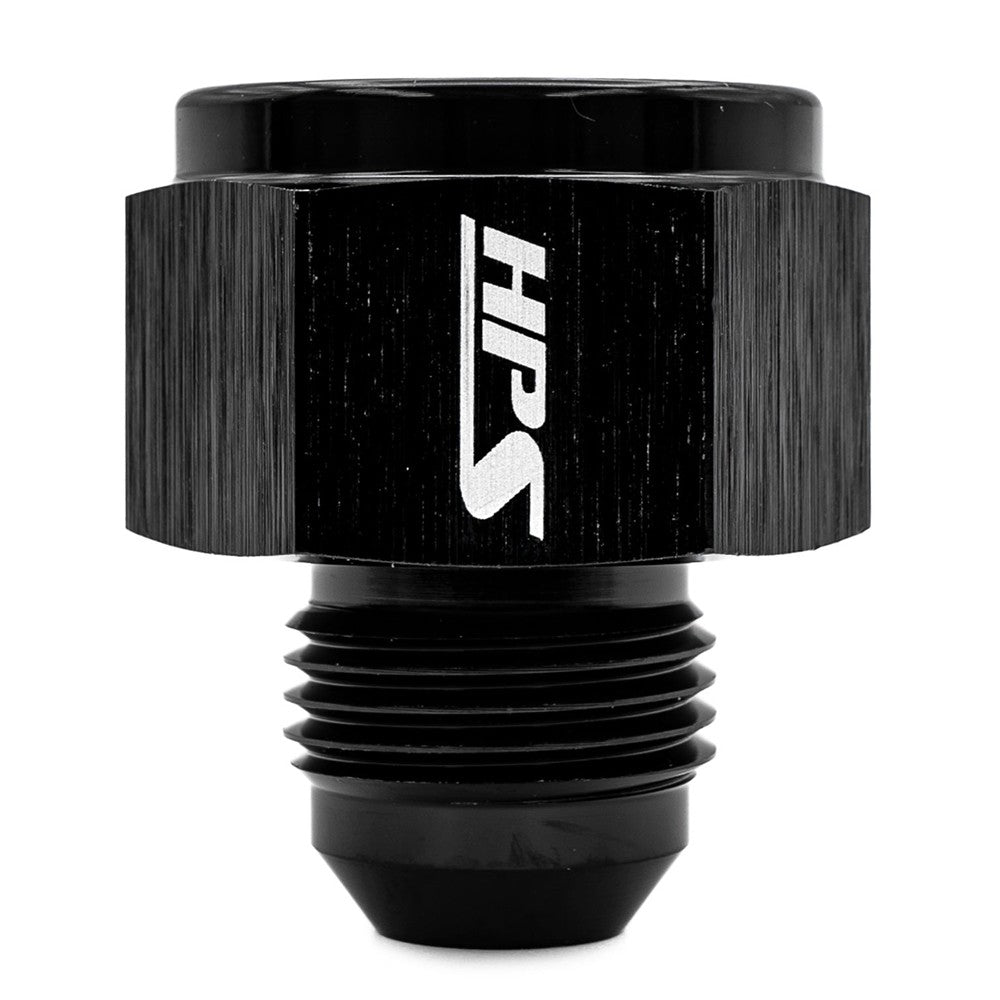 HPS AN Female to AN Male Reducer Adapter, Straight, AN -12 Female to -6 Male, Black Alumimun