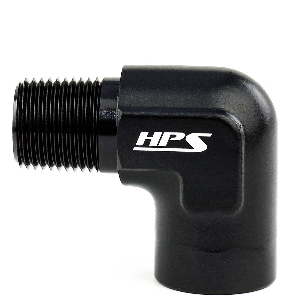 HPS AN914-03 NPT Female to Male Adapter Fitting [90 Degree] [3/8 NPT] HPS-AN914-03