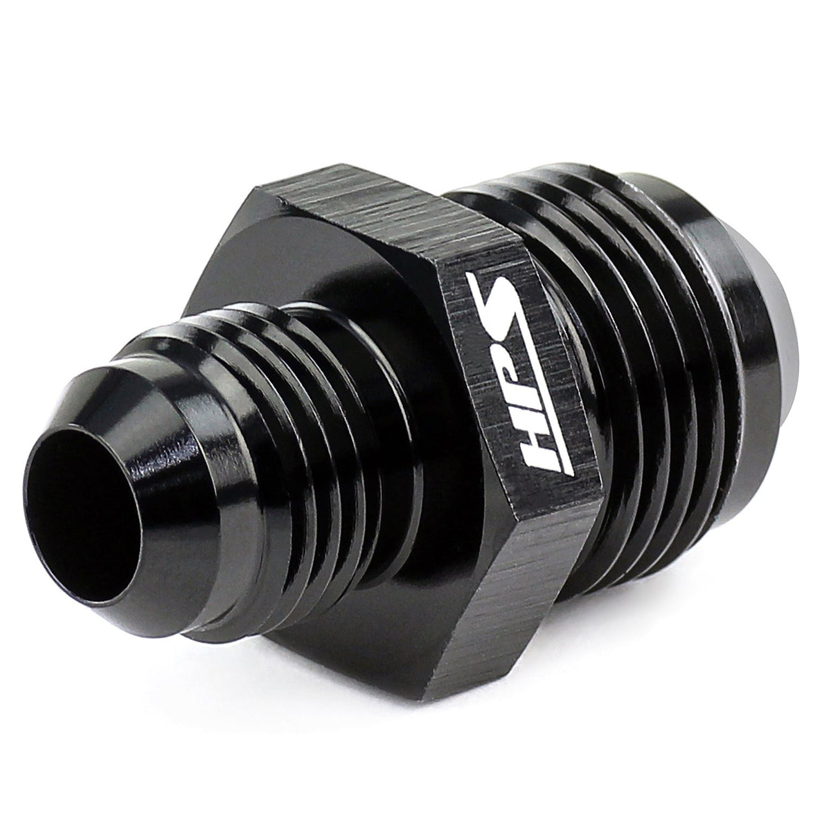 HPS AN Male to Male Union Adapter (Reducer) Fitting [Straight] [AN -10 to -8] (Aluminum, Black)