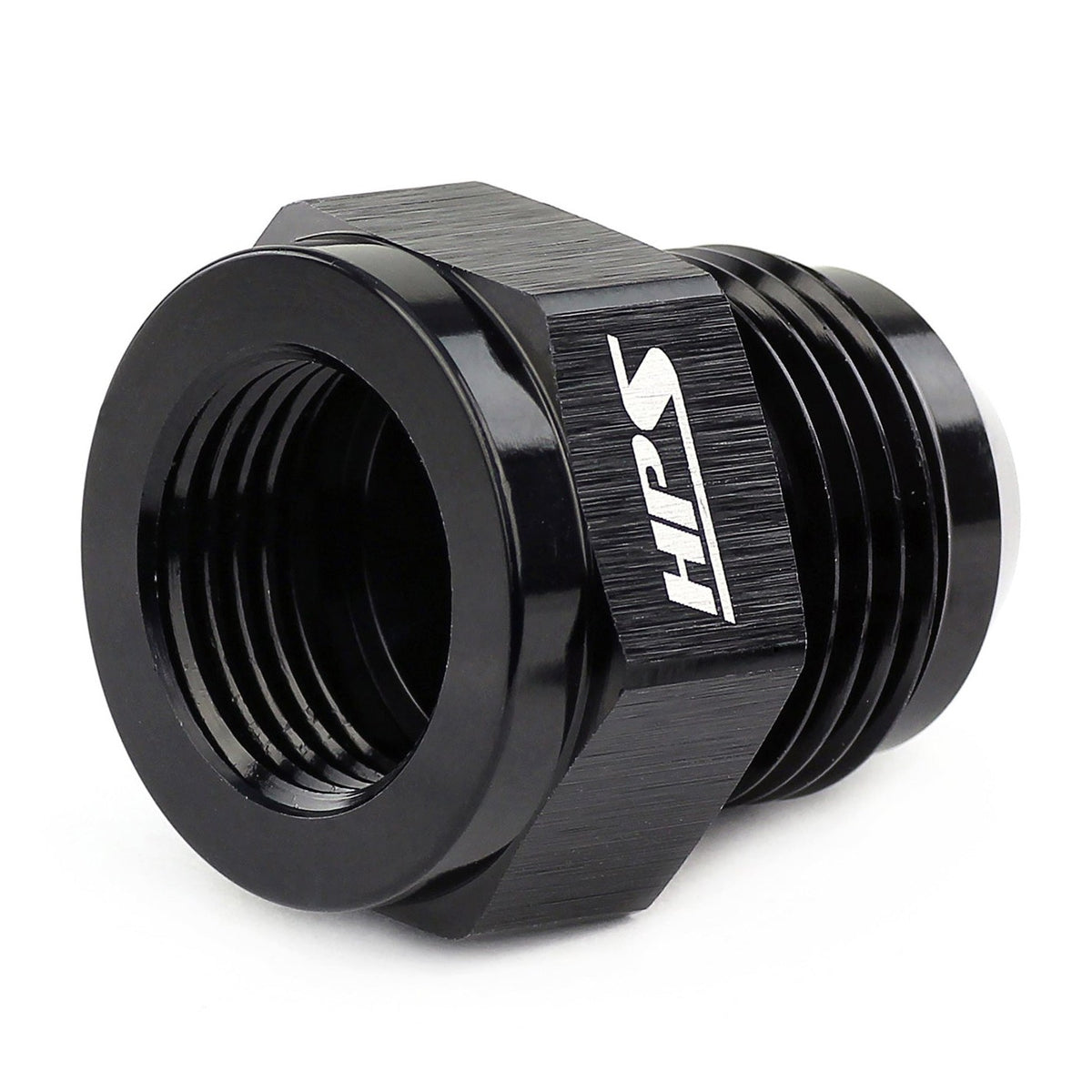 HPS Female AN to Male AN Flare Expander Adapter, Straight, AN -4 to -6, Black Aluminum