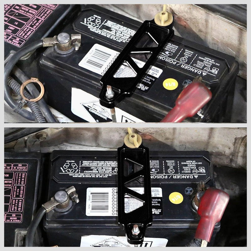 145MM/170MM Black Billet Aluminum Car Battery Tie Down Mount Bracket Short Bar-Performance-BuildFastCar