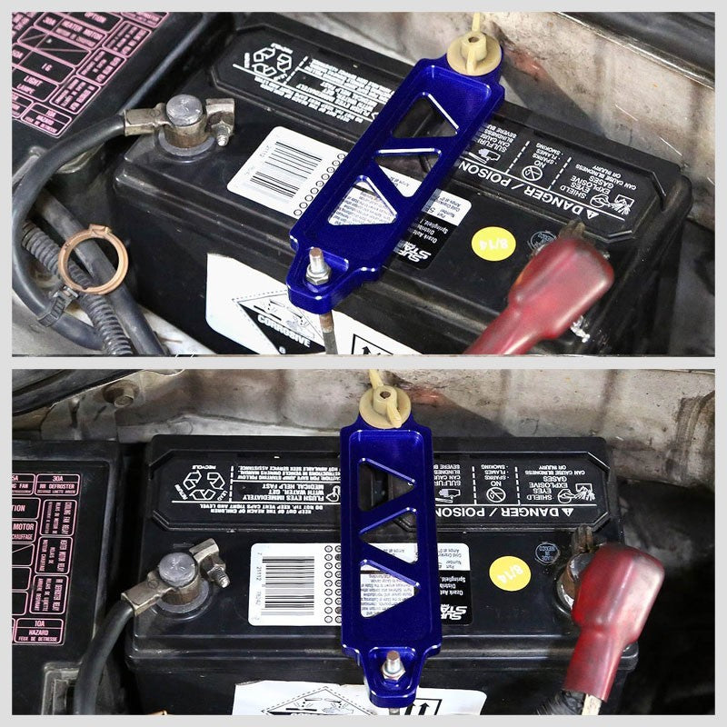 145MM/170MM Blue Billet Aluminum Car Battery Tie Down Mount Bracket Short Bar-Performance-BuildFastCar