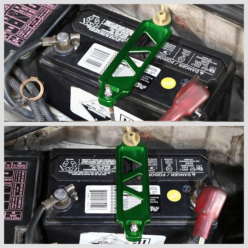 145MM/170MM Green Billet Aluminum Car Battery Tie Down Mount Bracket Short Bar-Performance-BuildFastCar