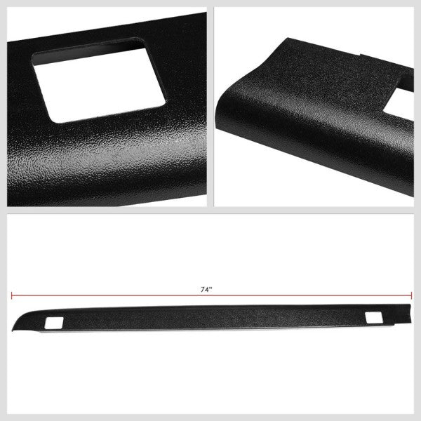 Black Truck Bed Cap Molding Rail Cover For 07-13 Silverado 1500 5.8Ft Bed W/Hole-Exterior-BuildFastCar
