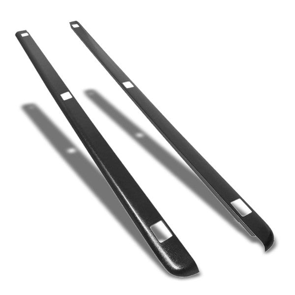 Black Truck Bed Cap Molding Rail Cover For 99-07 Silverado/Sierra 8Ft Bed W/Hole-Exterior-BuildFastCar