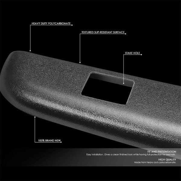 Black Truck Bed Cap Molding Rail Cover For 99-07 Silverado/Sierra 8Ft Bed W/Hole-Exterior-BuildFastCar