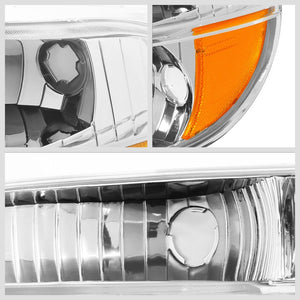 Turn Signal Bumper Light Chrome/Clear Lens/Amber Corner For 95-01 Ford Explorer-Lighting-BuildFastCar-BFC-BUMLILED-FORDEXP95-CHAM