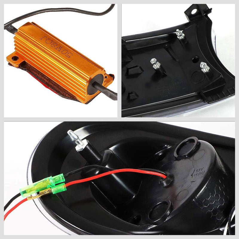 3D LED Front Turn Signal Bumper Light DRL Black/Clear/Amber For 07-14 FJ Cruiser-Lighting-BuildFastCar-BFC-BL-BUMLILED-TOYFJ07-BK-AM