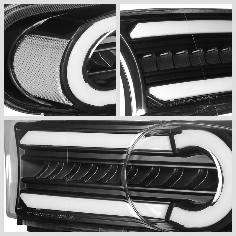 3D LED Front Turn Signal Bumper Light DRL Black/Clear For 07-14 FJ Cruiser-Lighting-BuildFastCar-BFC-BL-BUMLILED-TOYFJ07-BK-CL