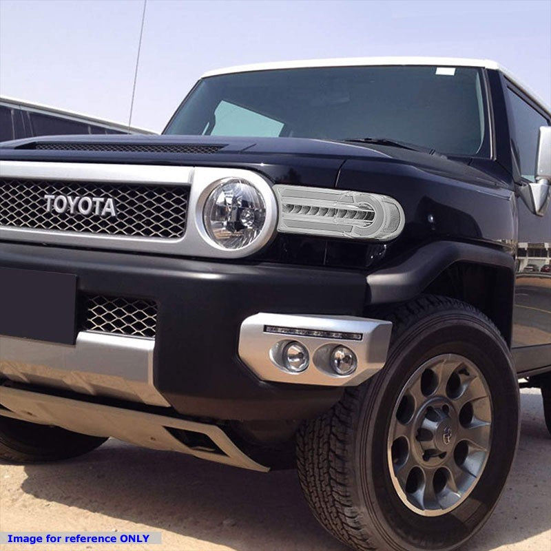 3D LED Front Turn Signal Bumper Light DRL Chrome/Clear For 07-14 FJ Cruiser-Lighting-BuildFastCar-BFC-BL-BUMLILED-TOYFJ07-CH-CL