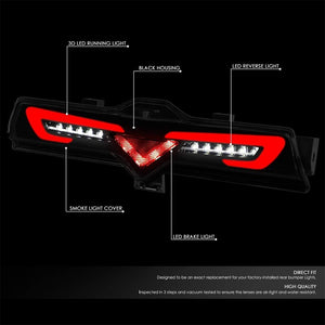 Smoke Lens Rear 3D Bar Brake Bumper Light For 13-16 Scion FR-S/BRZ 2.0L H4 DOHC-Exterior-BuildFastCar