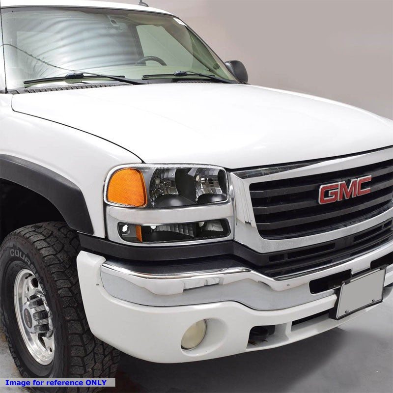 Turn Signal Bumper Light Black Housing/Clear Lens/Amber Corner For 99-06 Sierra-Lighting-BuildFastCar-BFC-BUMLI-GMCSIE99-BKAM