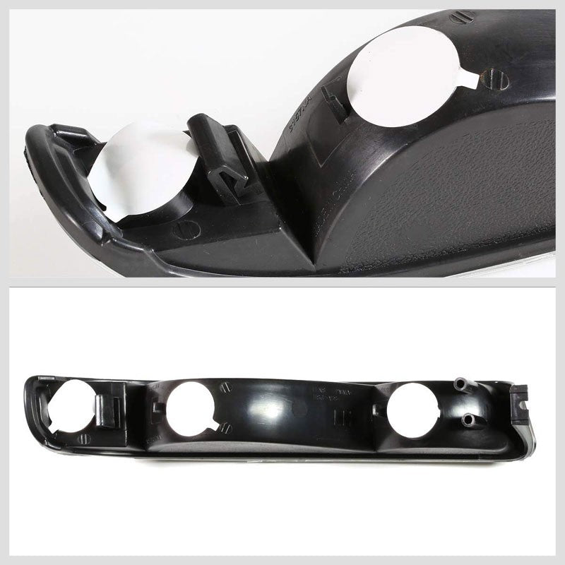 Turn Signal Bumper Light Black Housing/Clear Lens/Amber Corner For 99-06 Sierra-Lighting-BuildFastCar-BFC-BUMLI-GMCSIE99-BKAM