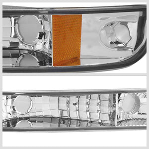 Turn Signal Bumper Light Chrome/Clear Lens/Amber Corner For 99-06 Sierra/Yukon-Lighting-BuildFastCar-BFC-BUMLI-GMCSIE99-CHAM