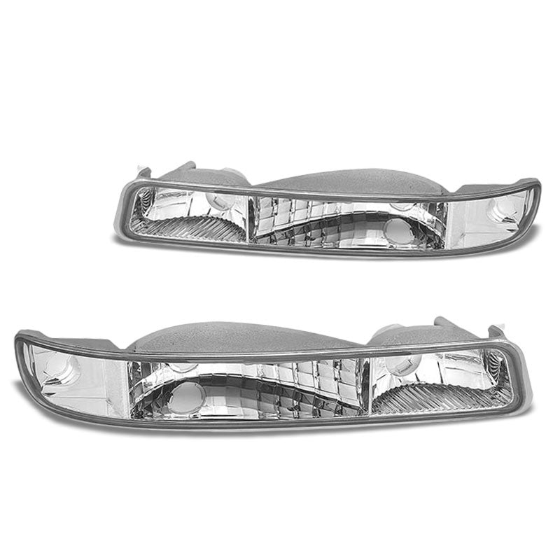 Turn Signal Bumper Light Chrome/Clear Lens/Corner For 99-06 GMC Sierra/Yukon-Lighting-BuildFastCar-BFC-BUMLI-GMCSIE99-CHCL