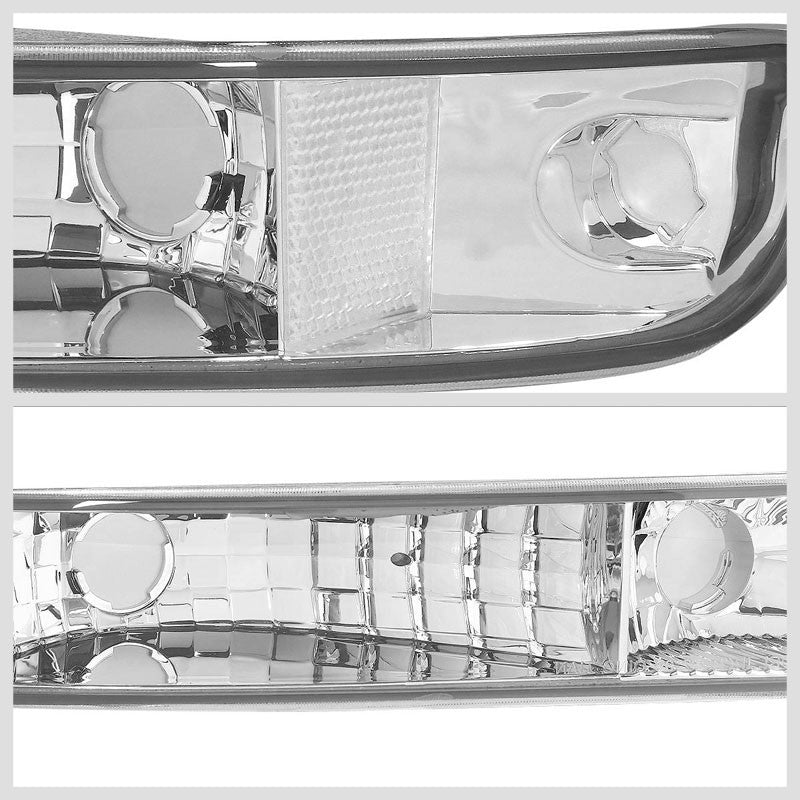 Turn Signal Bumper Light Chrome/Clear Lens/Corner For 99-06 GMC Sierra/Yukon-Lighting-BuildFastCar-BFC-BUMLI-GMCSIE99-CHCL