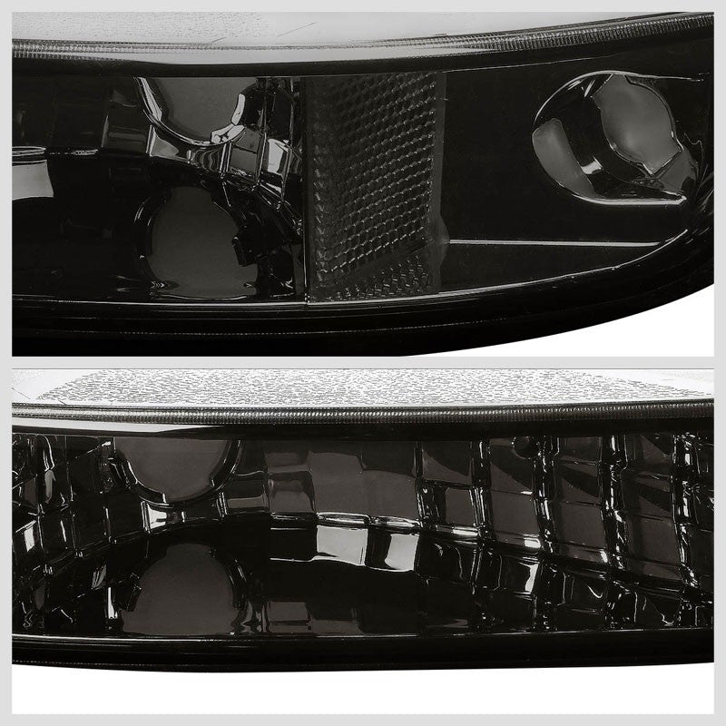 Turn Signal Bumper Light Chrome/Smoke Lens/Clear Corner For 99-06 Sierra/Yukon-Lighting-BuildFastCar-BFC-BUMLI-GMCSIE99-SMCL